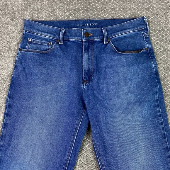 Mott & Bow Straight Jeans Men's 34 x 34 Measures 34 x 32 Blue Straight Leg - Picture 2 of 12